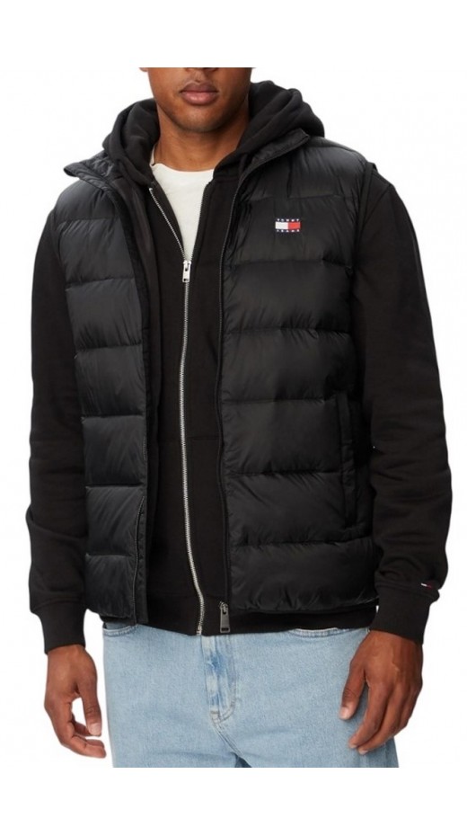 TOMMY JEANS LIGHT DOWN VEST EXT ΑΜΑΝΙΚΟ ΜΠΟΥΦΑΝ ΑΝΔΡΙΚΟ BLACK