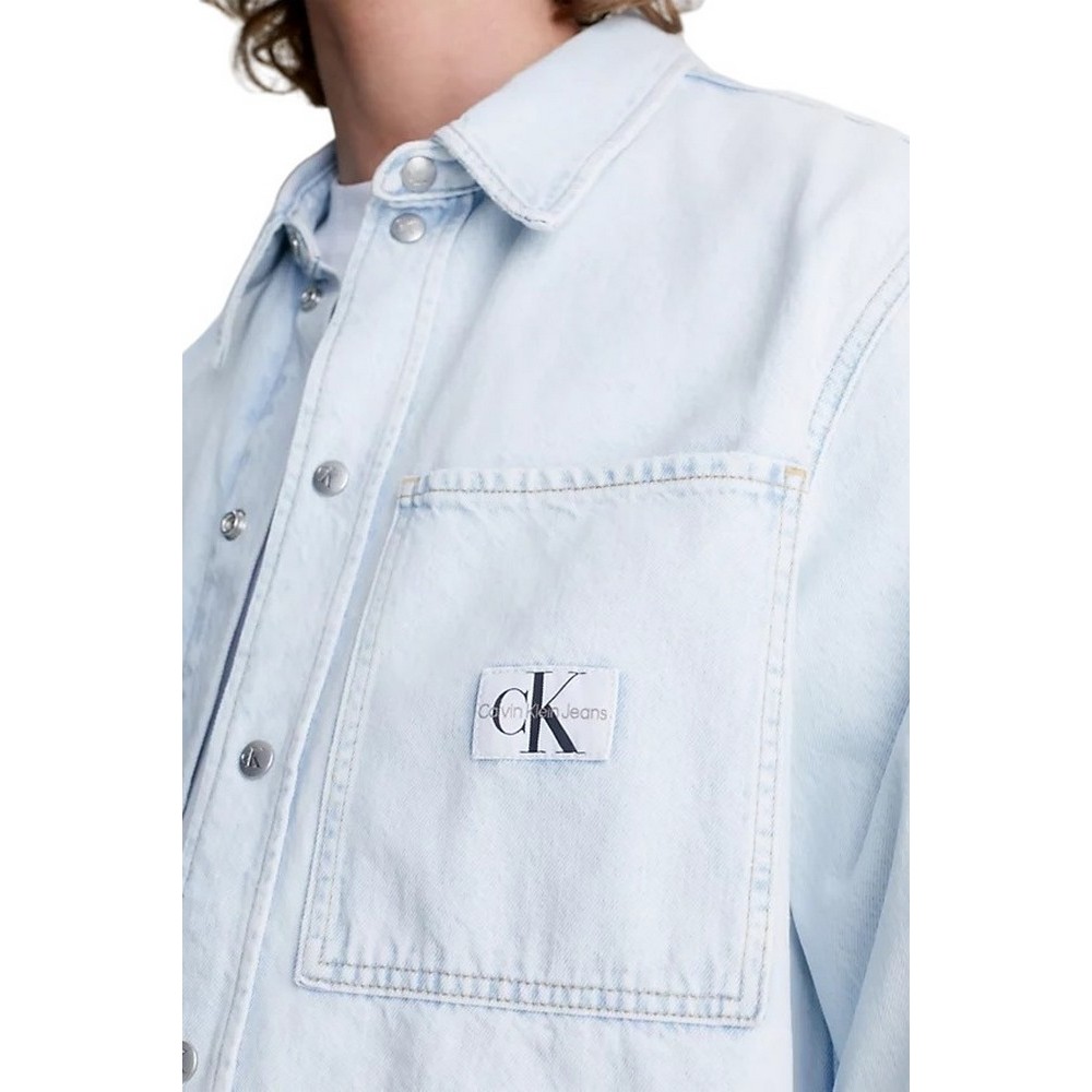 CALVIN KLEIN RELAXED LINEAR DENIM SHIRT ΠΟΥΚΑΜΙΣΟ ΑΝΔΡΙΚΟ BLUΕ DENIM