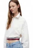TOMMY JEANS BXY 1/4 ZIP TAPE ΦΟΥΤΕΡ ΜΠΛΟΥΖΑ ΓΥΝΑΙΚΕΙΑ WHITE