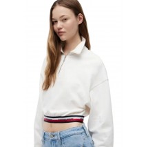 TOMMY JEANS BXY 1/4 ZIP TAPE ΦΟΥΤΕΡ ΜΠΛΟΥΖΑ ΓΥΝΑΙΚΕΙΑ WHITE