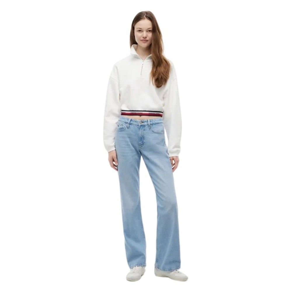 TOMMY JEANS BXY 1/4 ZIP TAPE ΦΟΥΤΕΡ ΜΠΛΟΥΖΑ ΓΥΝΑΙΚΕΙΑ WHITE