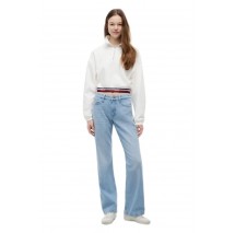 TOMMY JEANS BXY 1/4 ZIP TAPE ΦΟΥΤΕΡ ΜΠΛΟΥΖΑ ΓΥΝΑΙΚΕΙΑ WHITE
