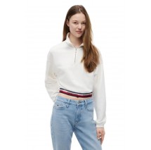 TOMMY JEANS BXY 1/4 ZIP TAPE ΦΟΥΤΕΡ ΜΠΛΟΥΖΑ ΓΥΝΑΙΚΕΙΑ WHITE