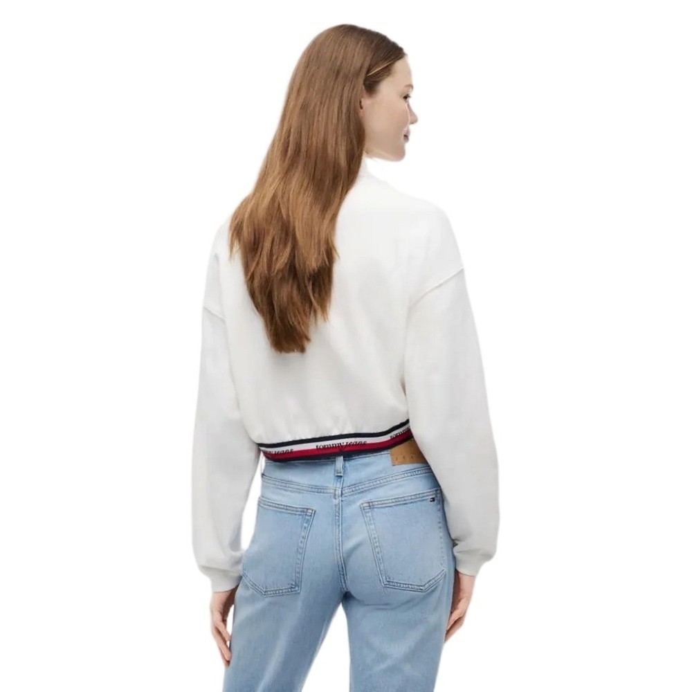 TOMMY JEANS BXY 1/4 ZIP TAPE ΦΟΥΤΕΡ ΜΠΛΟΥΖΑ ΓΥΝΑΙΚΕΙΑ WHITE