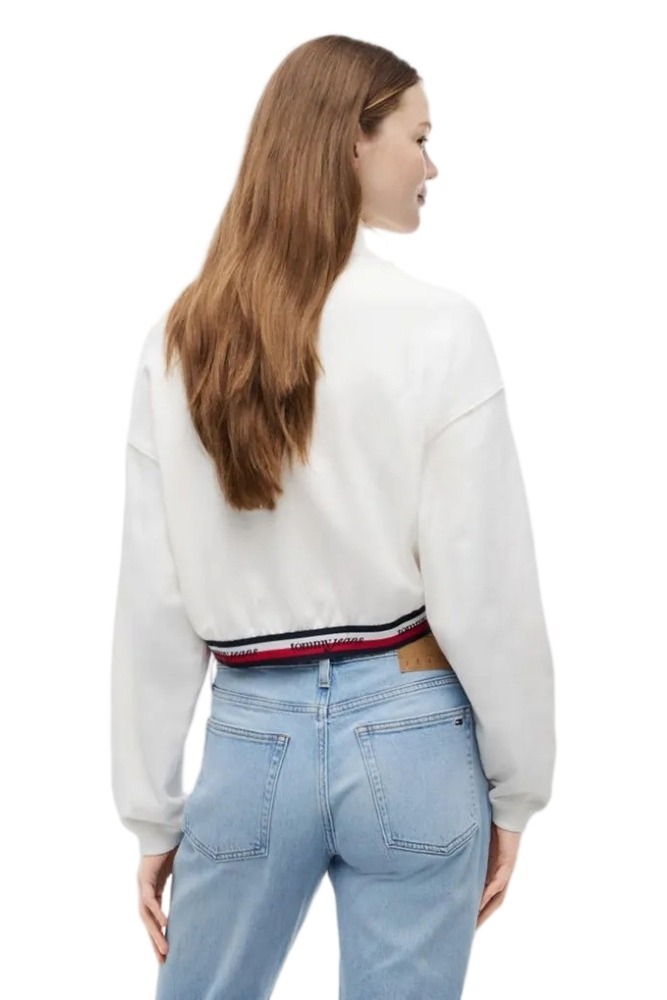 TOMMY JEANS BXY 1/4 ZIP TAPE ΦΟΥΤΕΡ ΜΠΛΟΥΖΑ ΓΥΝΑΙΚΕΙΑ WHITE