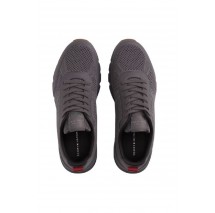 TOMMY HILFIGER LIGHT KNITTED HILFIGER RUNNER ΠΑΠΟΥΤΣΙ ΑΝΔΡΙΚΟ DARK GREY