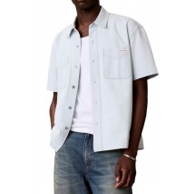 CALVIN KLEIN JEANS SHORT SLEEVE SHIRT BLEACHOUT 205 ΤΖΙΝ ΠΟΥΚΑΜΙΣΟ ΑΝΔΡΙΚΟ DENIM LIGHT
