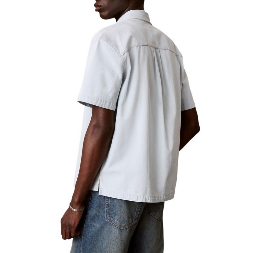 CALVIN KLEIN JEANS SHORT SLEEVE SHIRT BLEACHOUT 205 ΤΖΙΝ ΠΟΥΚΑΜΙΣΟ ΑΝΔΡΙΚΟ DENIM LIGHT