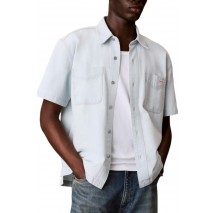 CALVIN KLEIN JEANS SHORT SLEEVE SHIRT BLEACHOUT 205 ΤΖΙΝ ΠΟΥΚΑΜΙΣΟ ΑΝΔΡΙΚΟ DENIM LIGHT
