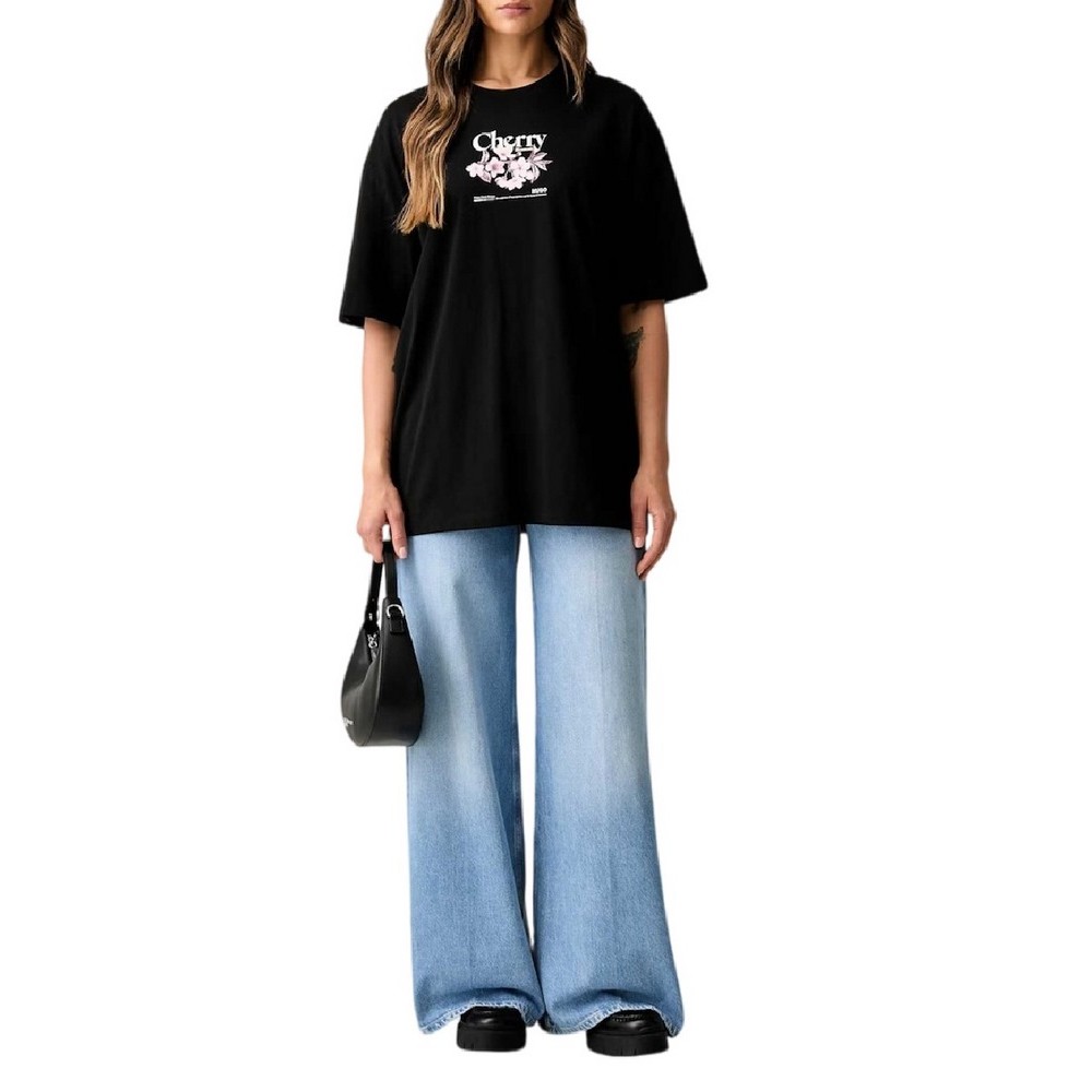 HUGO BOSS OVERSIZED TEE JERSEY T-SHIRT ΜΠΛΟΥΖΑ ΓΥΝΑΙΚΕΙΑ BLACK