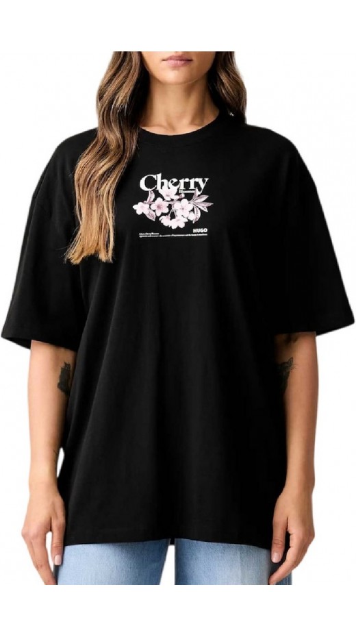 HUGO BOSS OVERSIZED TEE JERSEY T-SHIRT ΜΠΛΟΥΖΑ ΓΥΝΑΙΚΕΙΑ BLACK