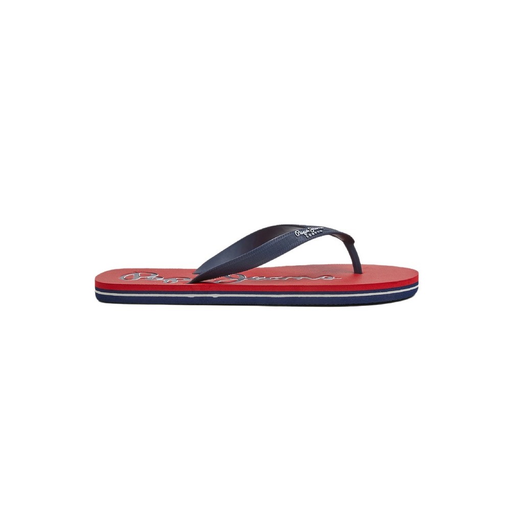 PEPE JEANS BAY BEACH LOGO M SS23 ΠΑΝΤΟΦΛΑ ΑΝΔΡΙΚΗ RED