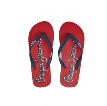 PEPE JEANS BAY BEACH LOGO M SS23 ΠΑΝΤΟΦΛΑ ΑΝΔΡΙΚΗ RED