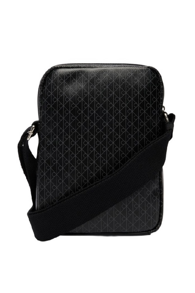 CALVIN KLEIN EMBLEM AOP COATED SLIM REPORTER ΤΣΑΝΤΑ ΑΝΔΡΙΚΗ BLACK