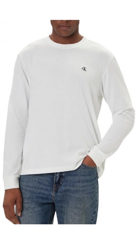 CALVIN KLEIN JEANS LS EASY MONOGRAM TEE ΜΠΛΟΥΖΑ ΑΝΔΡΙΚΗ WHITE