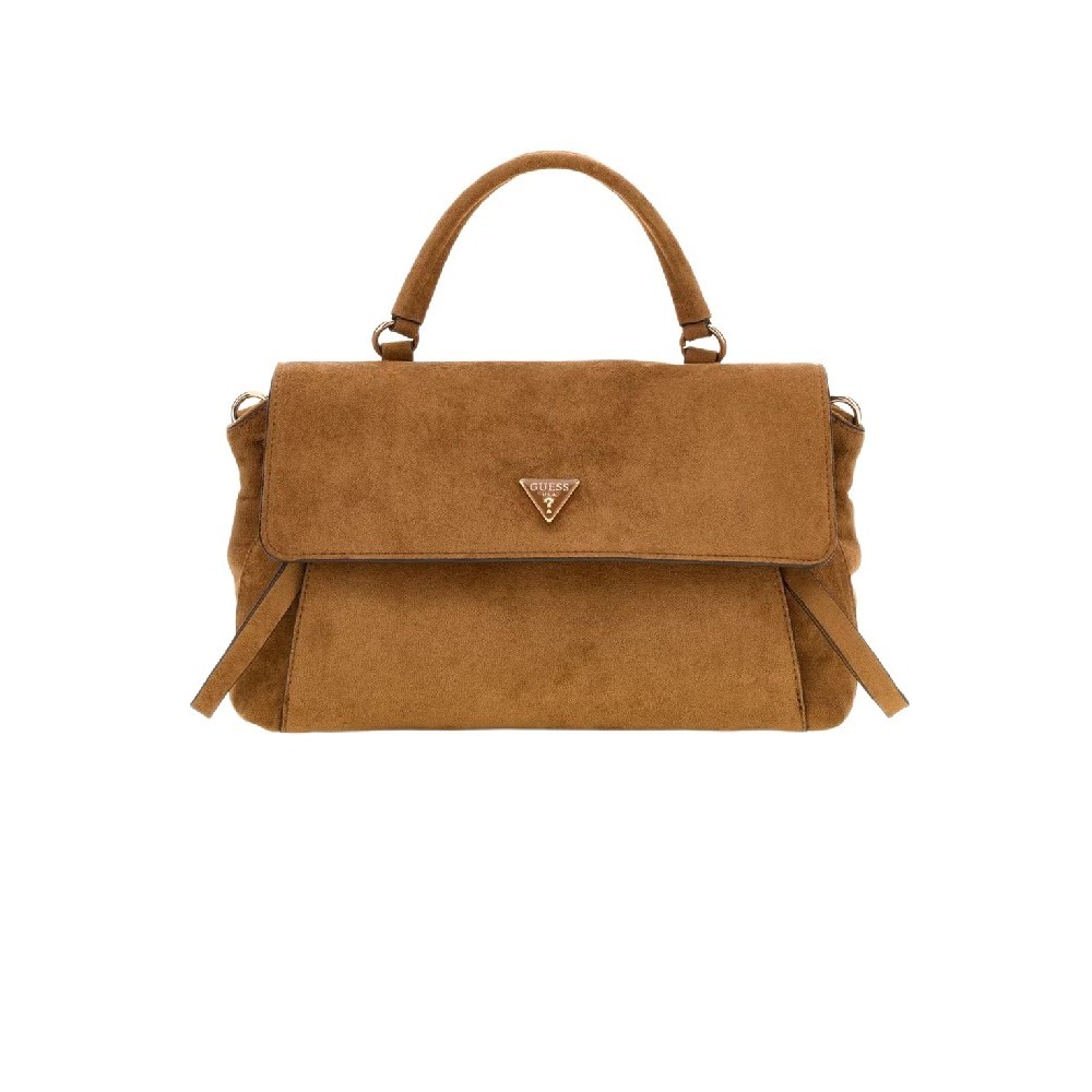 GUESS DEVON TOP HANDLE FLAP ΤΣΑΝΤΑ ΓΥΝΑΙΚΕΙΑ COGNAC