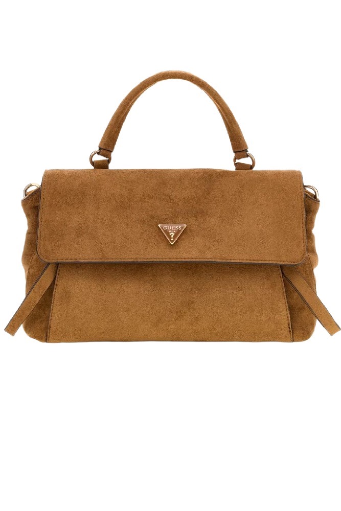 GUESS DEVON TOP HANDLE FLAP ΤΣΑΝΤΑ ΓΥΝΑΙΚΕΙΑ COGNAC