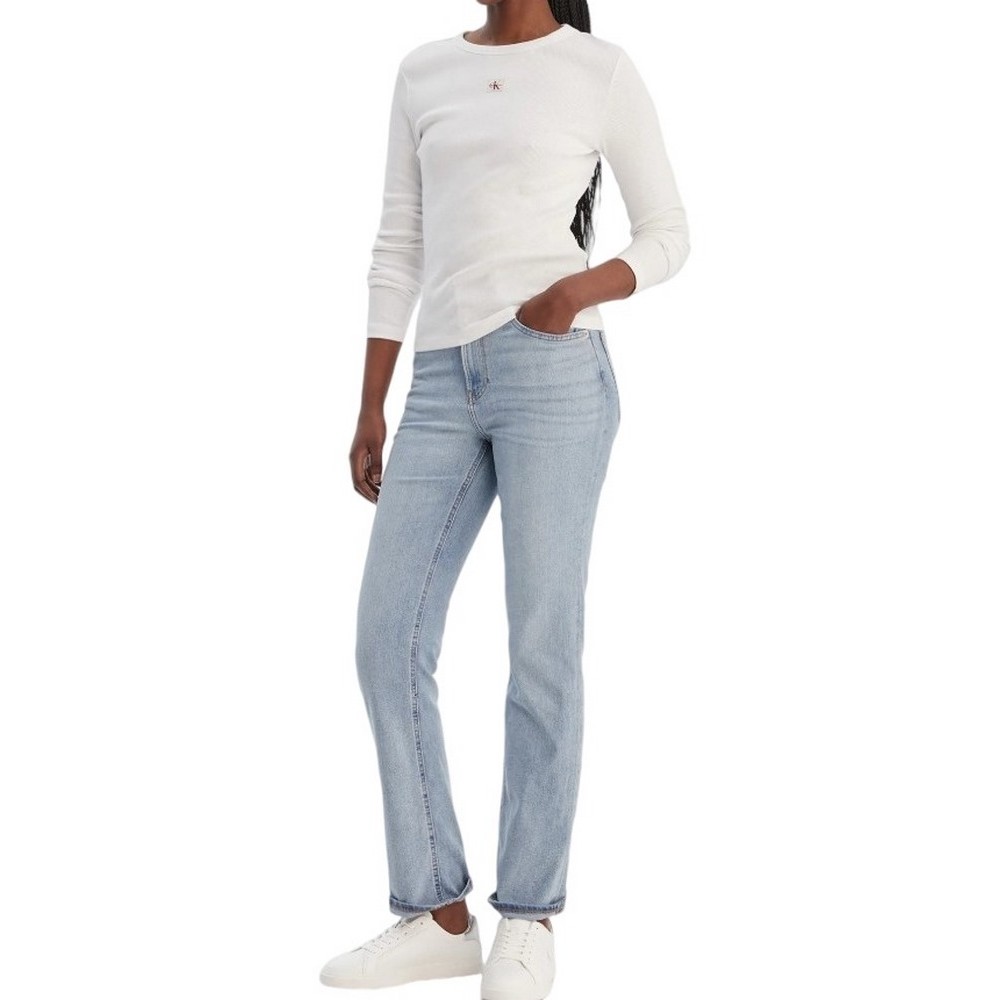 CALVIN KLEIN JEANS EU HIGH RISE STRAIGHT BLUE RAIN ΠΑΝΤΕΛΟΝΙ ΓΥΝΑΙΚΕΙΟ LIGHT DENIM