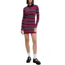 TOMMY JEANS MINI POLO STRIPE LS DRESS ΦΟΡΕΜΑ ΓΥΝΑΙΚΕΙΟ BORDEAUX