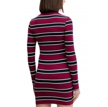 TOMMY JEANS MINI POLO STRIPE LS DRESS ΦΟΡΕΜΑ ΓΥΝΑΙΚΕΙΟ BORDEAUX