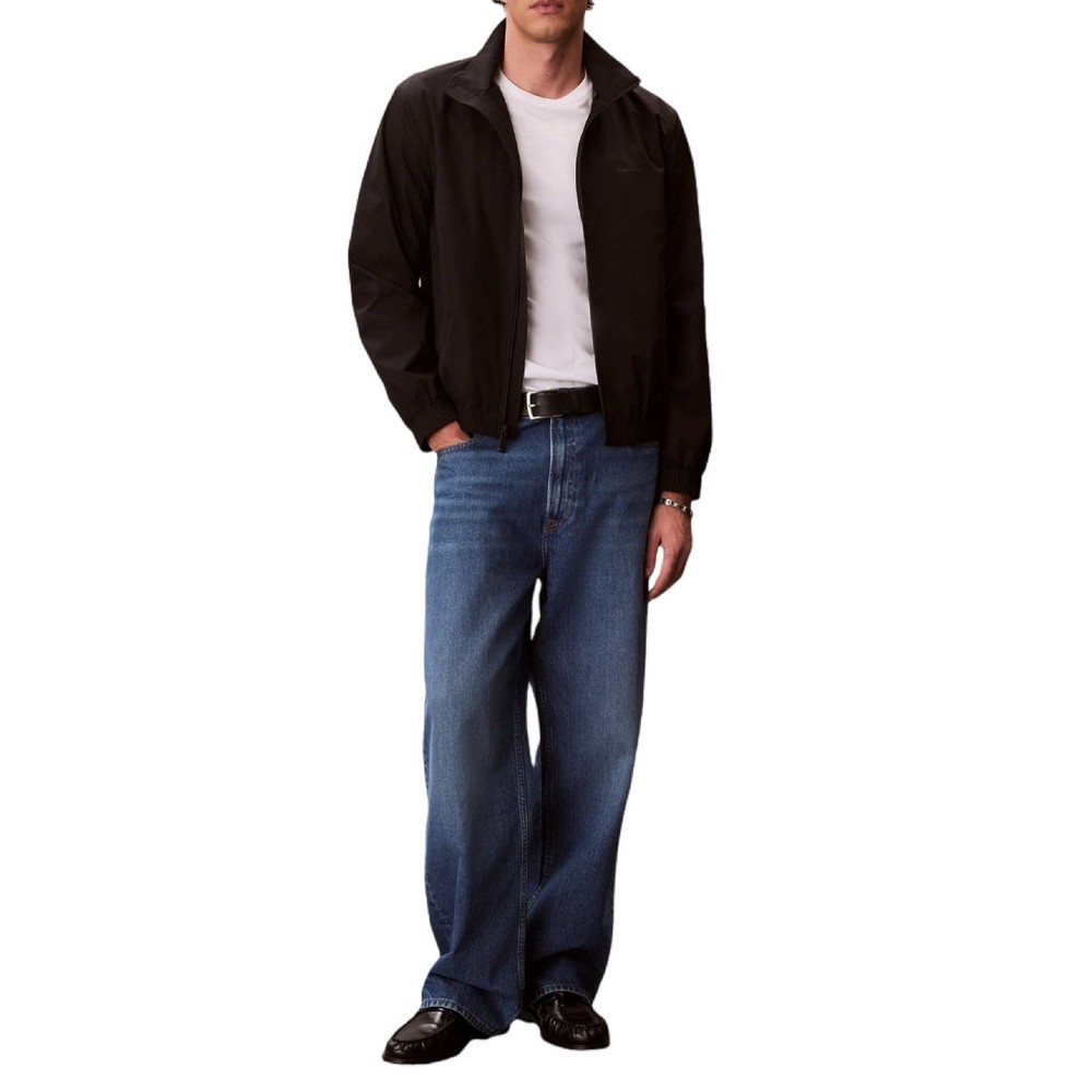CALVIN KLEIN LS NYLON STAND COLLAR WINDBREAKER ΜΠΟΥΦΑΝ ΑΝΔΡΙΚΟ BLACK