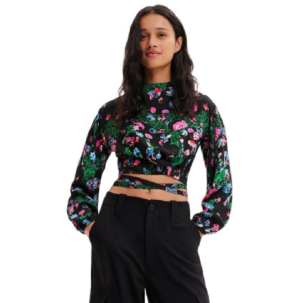 DESIGUAL BLUS_GARDEN ΜΠΛΟΥΖΑ ΓΥΝΑΙΚΕΙΑ BLACK