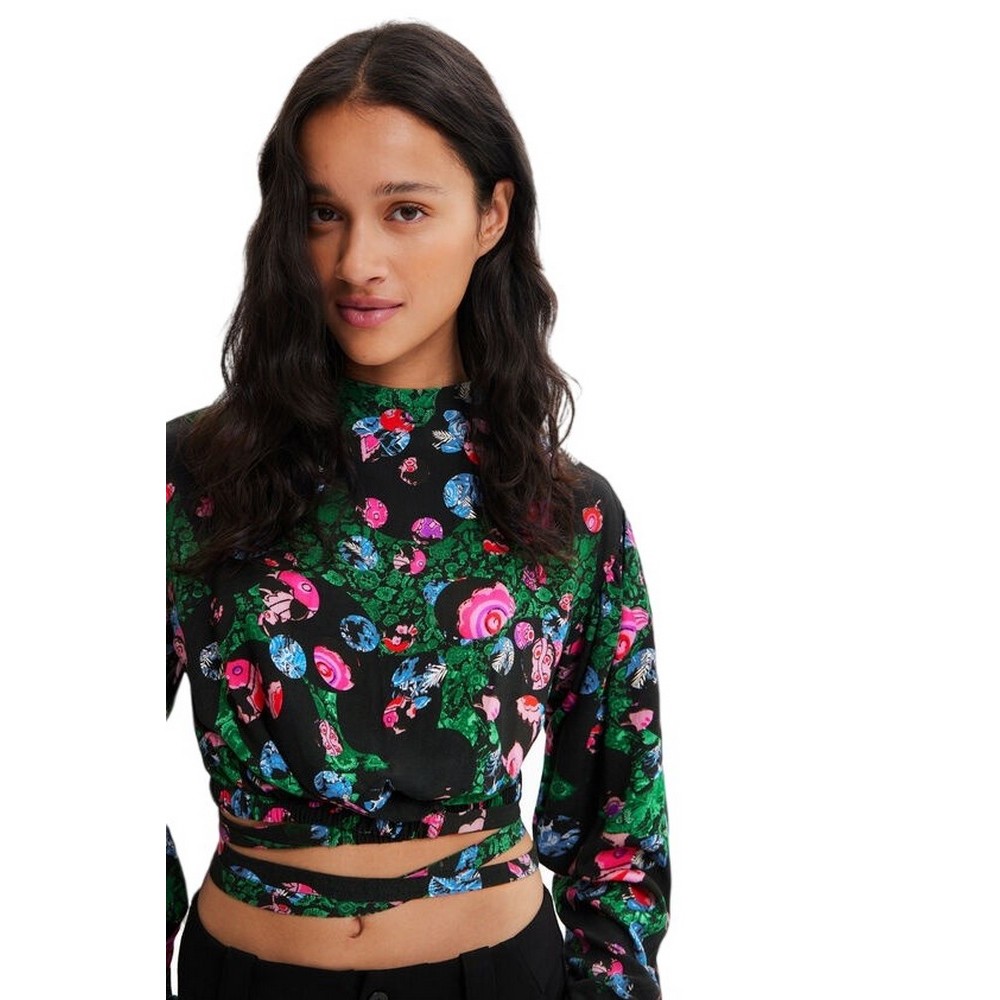 DESIGUAL BLUS_GARDEN ΜΠΛΟΥΖΑ ΓΥΝΑΙΚΕΙΑ BLACK
