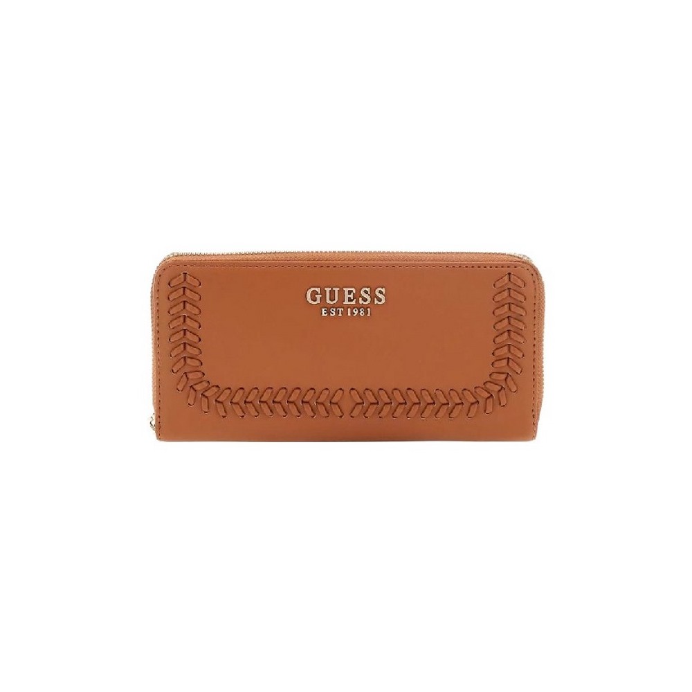 GUESS TATUM SLG LARGE ZIP AROUND ΠΟΡΤΟΦΟΛΙ ΓΥΝΑΙΚΕΙΟ CARAMEL