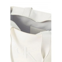 CALVIN KLEIN RAISED MEDIUM TOTE ΤΣΑΝΤΑ ΓΥΝΑΙΚΕΙΑ WHITE