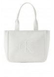 CALVIN KLEIN RAISED MEDIUM TOTE ΤΣΑΝΤΑ ΓΥΝΑΙΚΕΙΑ WHITE
