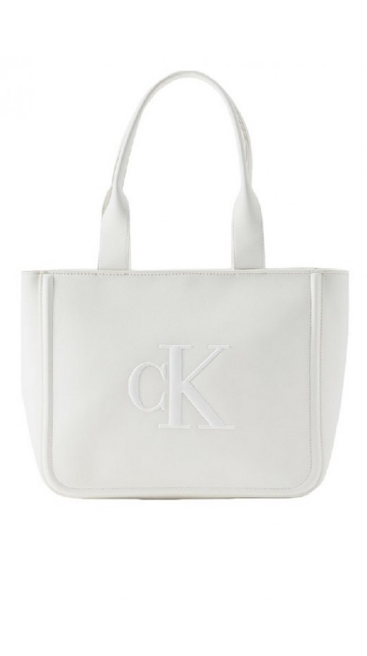 CALVIN KLEIN RAISED MEDIUM TOTE ΤΣΑΝΤΑ ΓΥΝΑΙΚΕΙΑ WHITE