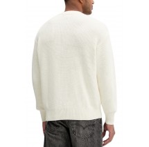 GUESS JEANS LS CN OS PATCH SWTR ΜΠΛΟΥΖΑ ΠΛΕΚΤΗ ΑΝΔΡΙΚΗ OFF WHITE