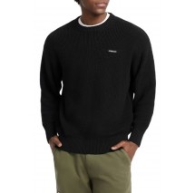 GUESS JEANS LS CN OS PATCH SWTR ΜΠΛΟΥΖΑ ΠΛΕΚΤΗ ΑΝΔΡΙΚΗ BLACK