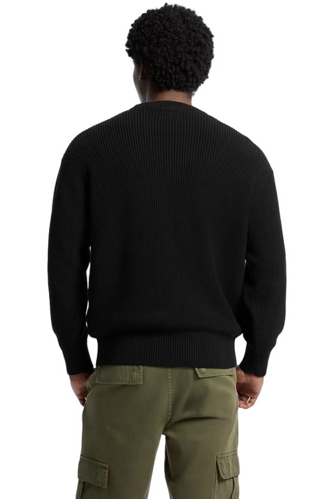 GUESS JEANS LS CN OS PATCH SWTR ΜΠΛΟΥΖΑ ΠΛΕΚΤΗ ΑΝΔΡΙΚΗ BLACK