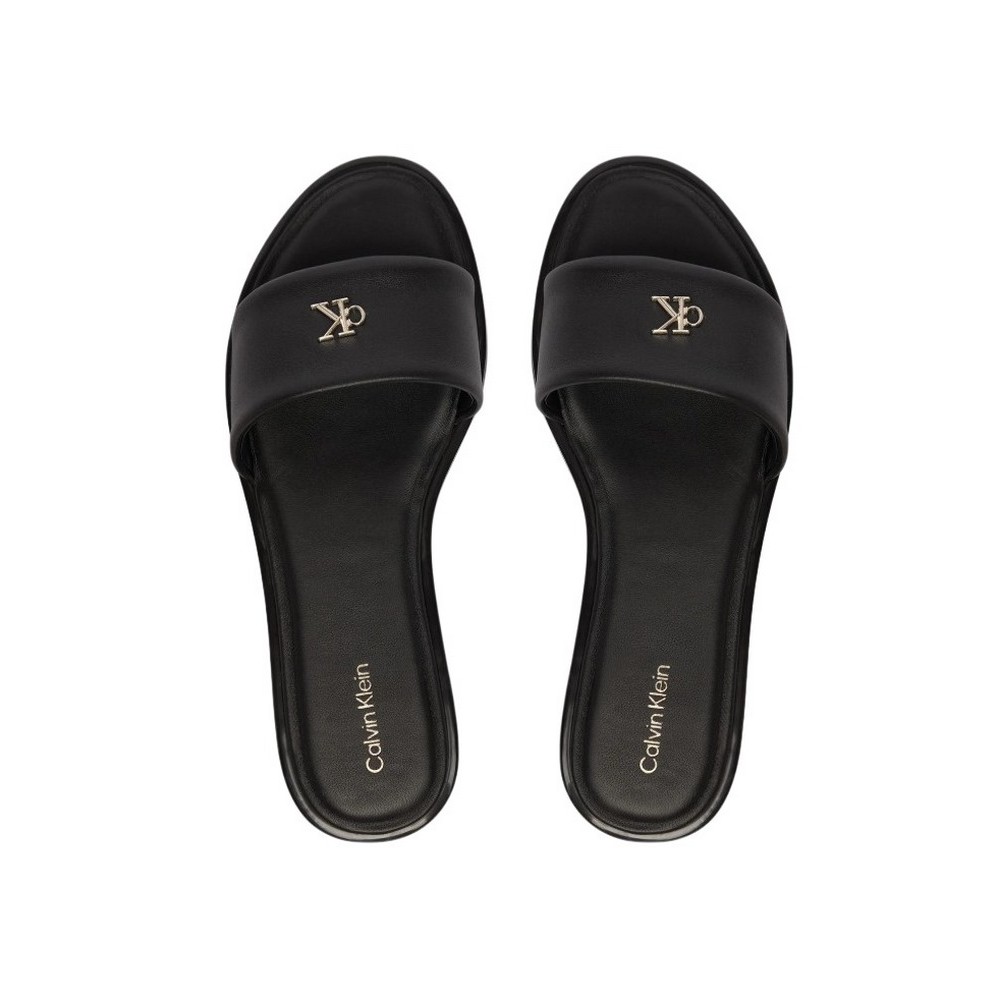 CALVIN KLEIN ROUND FLAT SNDL LTH BAR HW 2 ΠΑΝΤΟΦΛΑ ΓΥΝΑΙΚΕΙΑ CK BLACK