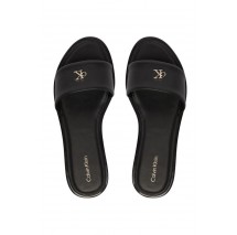 CALVIN KLEIN ROUND FLAT SNDL LTH BAR HW 2 ΠΑΝΤΟΦΛΑ ΓΥΝΑΙΚΕΙΑ CK BLACK
