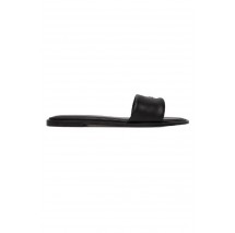 CALVIN KLEIN ROUND FLAT SNDL LTH BAR HW 2 ΠΑΝΤΟΦΛΑ ΓΥΝΑΙΚΕΙΑ CK BLACK