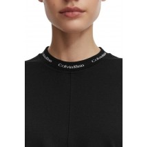 CALVIN KLEIN JEANS LOGO RIB INTERLOCK T-SHIRT ΦΟΡΕΜΑ ΓΥΝΑΙΚΕΙΟ BLACK