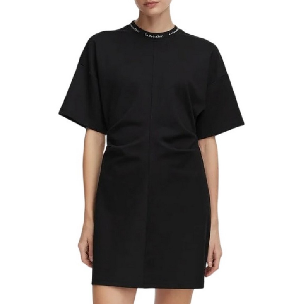 CALVIN KLEIN JEANS LOGO RIB INTERLOCK T-SHIRT ΦΟΡΕΜΑ ΓΥΝΑΙΚΕΙΟ BLACK