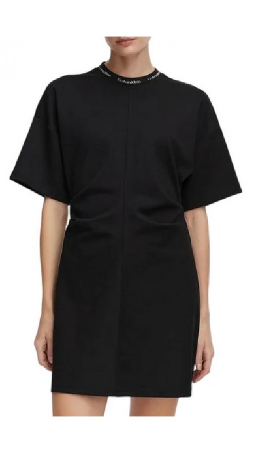 CALVIN KLEIN JEANS LOGO RIB INTERLOCK T-SHIRT ΦΟΡΕΜΑ ΓΥΝΑΙΚΕΙΟ BLACK