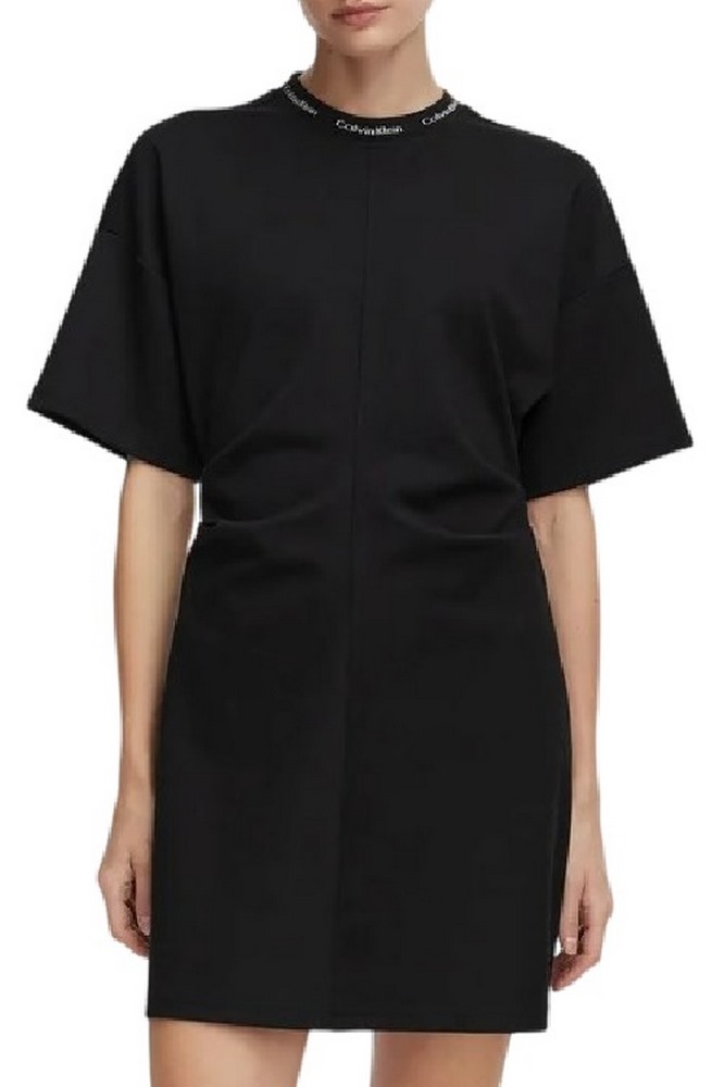 CALVIN KLEIN JEANS LOGO RIB INTERLOCK T-SHIRT ΦΟΡΕΜΑ ΓΥΝΑΙΚΕΙΟ BLACK