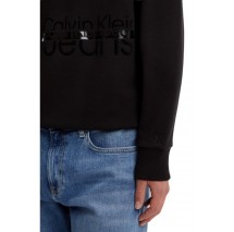 CALVIN KLEIN JEANS DISRUPTED LACQUER LOGO HOODIE ΜΠΛΟΥΖΑ ΦΟΥΤΕΡ ΑΝΔΡΙΚΗ BLACK