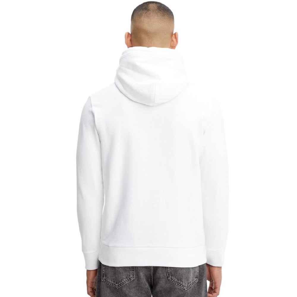 CALVIN KLEIN JEANS DISRUPTED LACQUER LOGO HOODIE ΜΠΛΟΥΖΑ ΦΟΥΤΕΡ ΑΝΔΡΙΚΗ WHITE