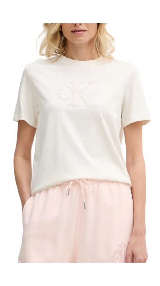 CALVIN KLEIN JEANS BABY TERRY HERO MONOLOGO T-SHIRT ΜΠΛΟΥΖΑ ΓΥΝΑΙΚΕΙΑ OFF WHITE