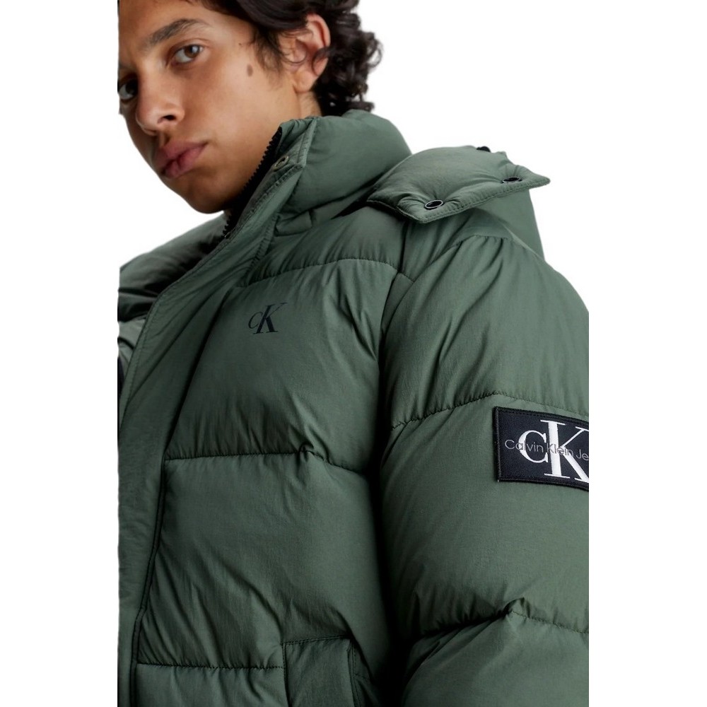 CALVIN KLEIN JEANS ESSENTIALS NON DOWN JACKET ΜΠΟΥΦΑΝ ΑΝΔΡΙΚΟ KHAKI