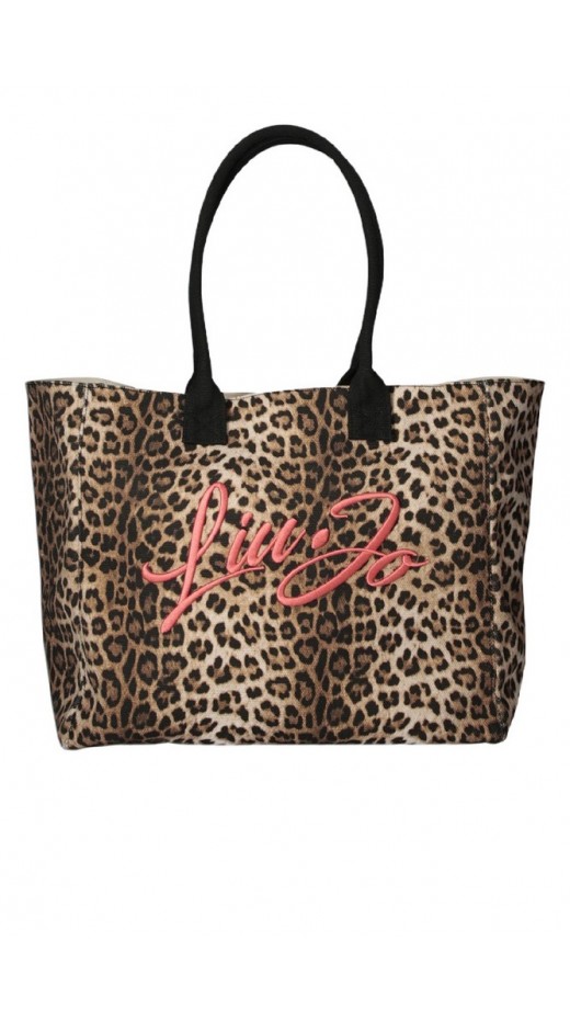 LIU JO PLENTIA AA6200T549A TOTE BAG ΤΣΑΝΤΑ ΓΥΝΑΙΚΕΙΑ LEOPARD PRINT