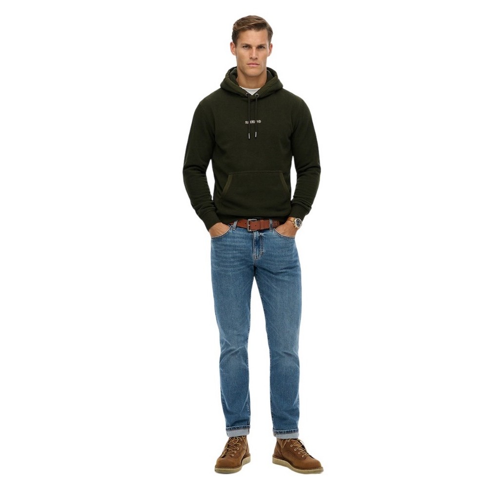 SUPERDRY D1 OVIN MICRO LOGO FLEECE HOOD ΜΠΛΟΥΖΑ ΑΝΔΡΙΚΗ OLIVE