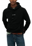 SUPERDRY D1 OVIN MICRO LOGO FLEECE HOOD ΜΠΛΟΥΖΑ ΑΝΔΡΙΚΗ BLACK