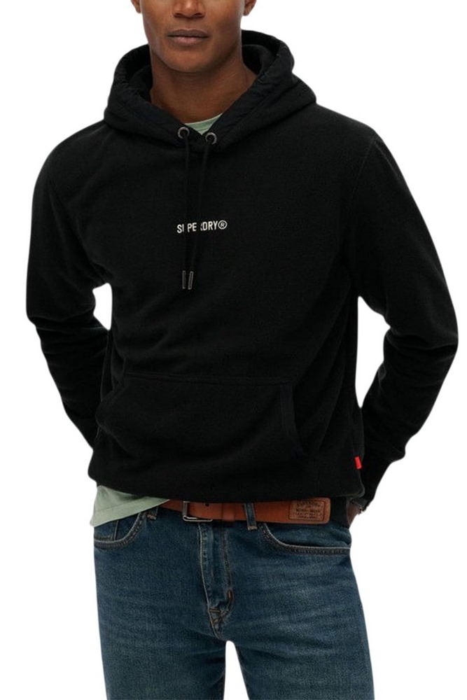 SUPERDRY D1 OVIN MICRO LOGO FLEECE HOOD ΜΠΛΟΥΖΑ ΑΝΔΡΙΚΗ BLACK