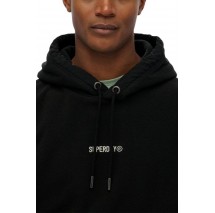 SUPERDRY D1 OVIN MICRO LOGO FLEECE HOOD ΜΠΛΟΥΖΑ ΑΝΔΡΙΚΗ BLACK